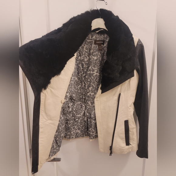 Danier Genuine Leather and Rabbit Fur Coat - Picture 4 of 8